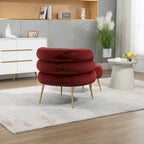 Fauteuil d'appoint en velours avec repose-pieds assorti, cadre en métal, capacité de 113 kg
