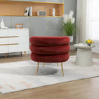 Fauteuil d'appoint en velours avec repose-pieds assorti, cadre en métal, capacité de 113 kg