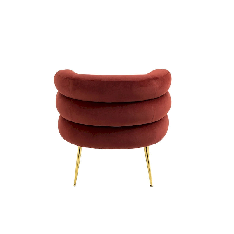 Fauteuil d'appoint en velours avec repose-pieds assorti, cadre en métal, capacité de 113 kg