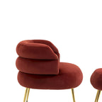 Fauteuil d'appoint en velours avec repose-pieds assorti, cadre en métal, capacité de 113 kg