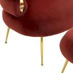 Fauteuil d'appoint en velours avec repose-pieds assorti, cadre en métal, capacité de 113 kg