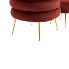 Fauteuil d'appoint en velours avec repose-pieds assorti, cadre en métal, capacité de 113 kg