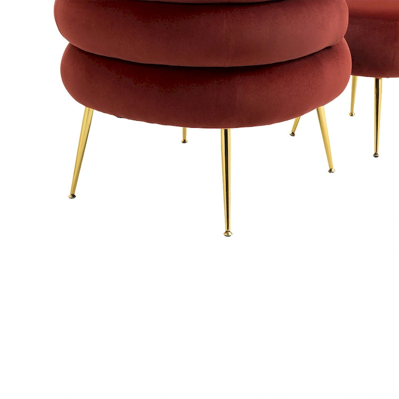 Fauteuil d'appoint en velours avec repose-pieds assorti, cadre en métal, capacité de 113 kg