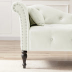 Chaise longue en velours capitonné de 60,6 po avec clous décoratifs