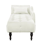 Chaise longue en velours capitonné de 60,6 po avec clous décoratifs