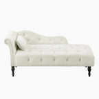 Chaise longue en velours capitonné de 60,6 po avec clous décoratifs