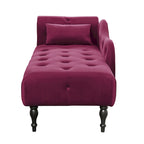 Chaise longue en velours capitonné de 60,6 po avec clous décoratifs