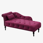 Chaise longue en velours capitonné de 60,6 po avec clous décoratifs