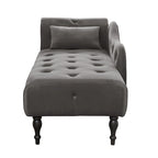 Chaise longue en velours capitonné de 60,6 po avec clous décoratifs