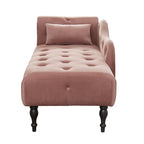 Chaise longue en velours capitonné de 60,6 po avec clous décoratifs
