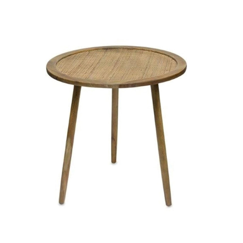 Lot de 3 tables d'appoint rondes marron, en bois manufacturé, 24"H x 23.25"L x 23.25"P