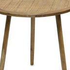 Lot de 3 tables d'appoint rondes marron, en bois manufacturé, 24"H x 23.25"L x 23.25"P