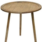 Lot de 3 tables d'appoint rondes marron, en bois manufacturé, 24"H x 23.25"L x 23.25"P