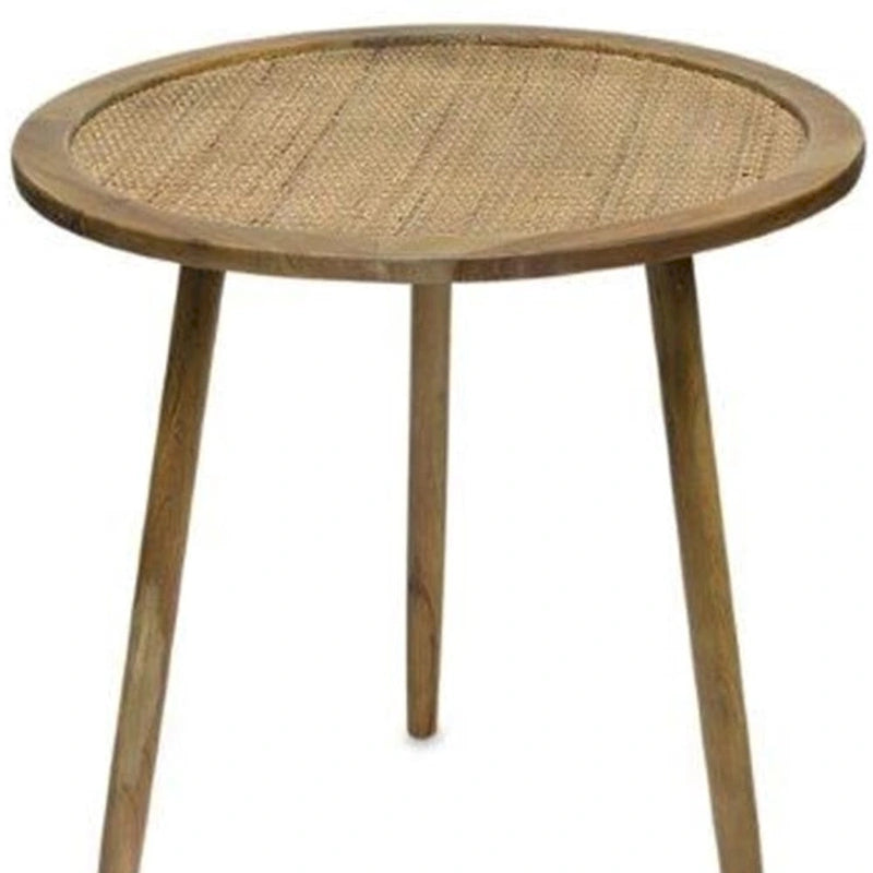 Lot de 3 tables d'appoint rondes marron, en bois manufacturé, 24"H x 23.25"L x 23.25"P