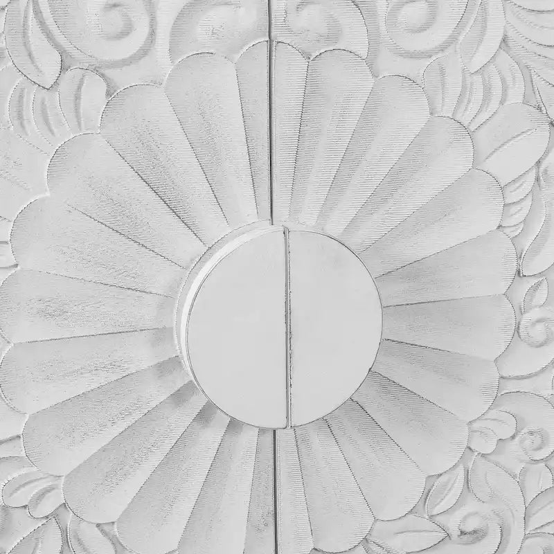 Buffet de rangement sculpté avec motifs floraux, en MDF, 160 cm de large, pour salon et cuisine