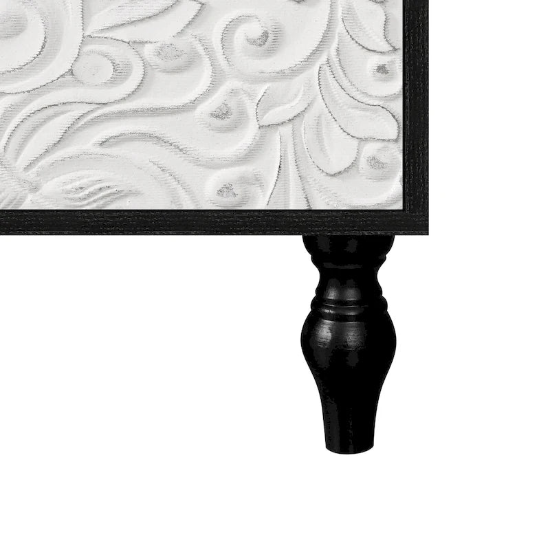 Buffet de rangement sculpté avec motifs floraux, en MDF, 160 cm de large, pour salon et cuisine