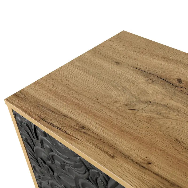 Buffet de rangement sculpté avec motifs floraux, en MDF, 160 cm de large, pour salon et cuisine