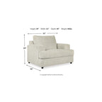 Fauteuil d'appoint et ottoman rembourrés beiges, assise moelleuse de 52 po de large