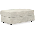 Fauteuil d'appoint et ottoman rembourrés beiges, assise moelleuse de 52 po de large