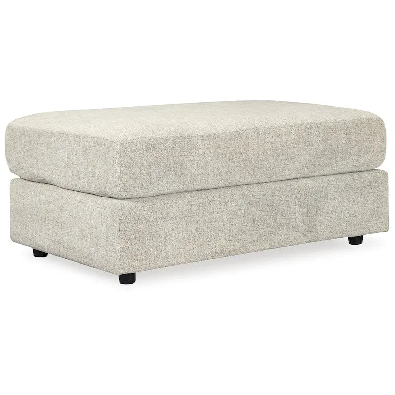 Fauteuil d'appoint et ottoman rembourrés beiges, assise moelleuse de 52 po de large