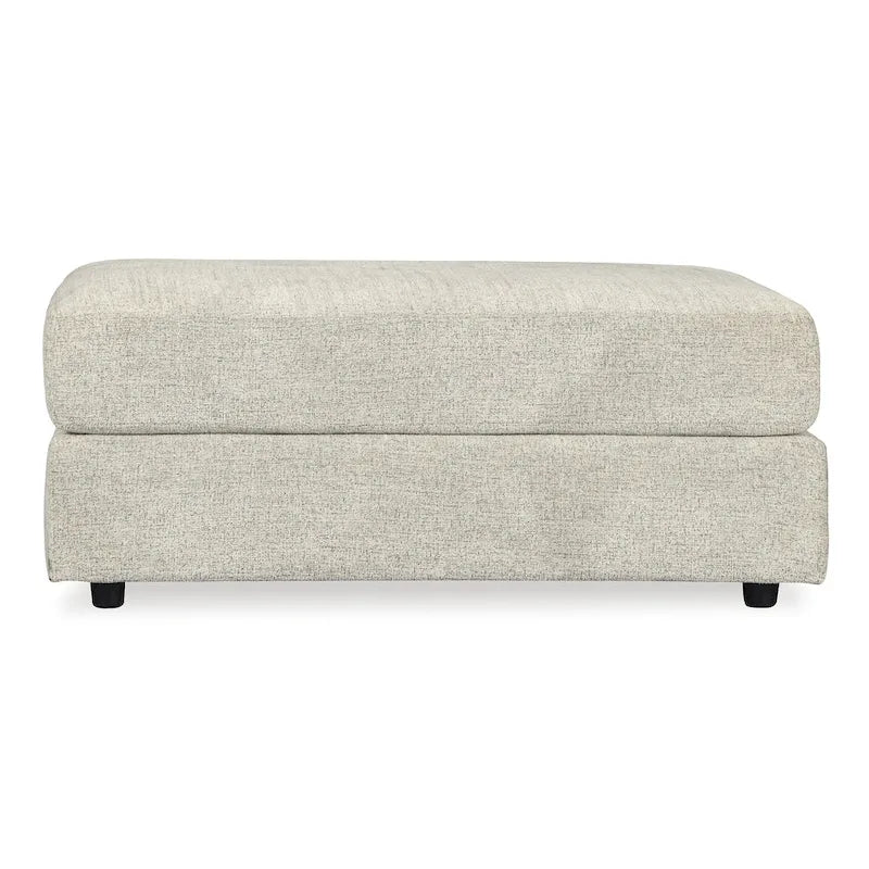 Fauteuil d'appoint et ottoman rembourrés beiges, assise moelleuse de 52 po de large