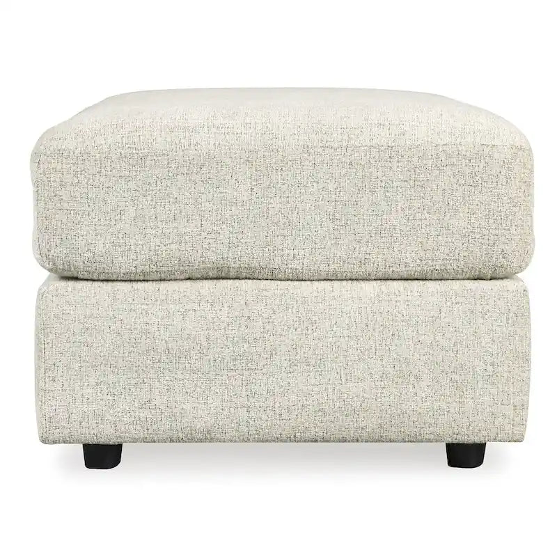Fauteuil d'appoint et ottoman rembourrés beiges, assise moelleuse de 52 po de large