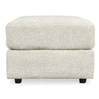 Fauteuil d'appoint et ottoman rembourrés beiges, assise moelleuse de 52 po de large