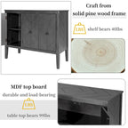 Armoire de Rangement d'Appoint Vintage avec Étagère Réglable, Table Console en Bois Massif, Table de Canapé