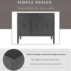 Armoire de Rangement d'Appoint Vintage avec Étagère Réglable, Table Console en Bois Massif, Table de Canapé