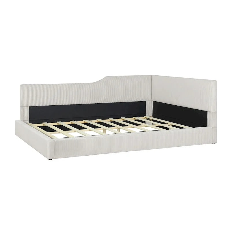 Lit de repos double en L avec cadre solide