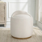 Pouf-ottoman pivotant moelleux rembourré - 24 - Blanc et marron