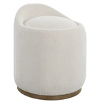 Pouf-ottoman pivotant moelleux rembourré - 24 - Blanc et marron