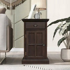 Table d'appoint avec ports USB et un tiroir multifonctionnel avec porte-gobelets