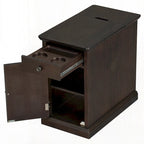 Table d'appoint avec ports USB et un tiroir multifonctionnel avec porte-gobelets