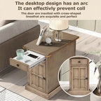 Table d'appoint avec ports USB et un tiroir multifonctionnel avec porte-gobelets