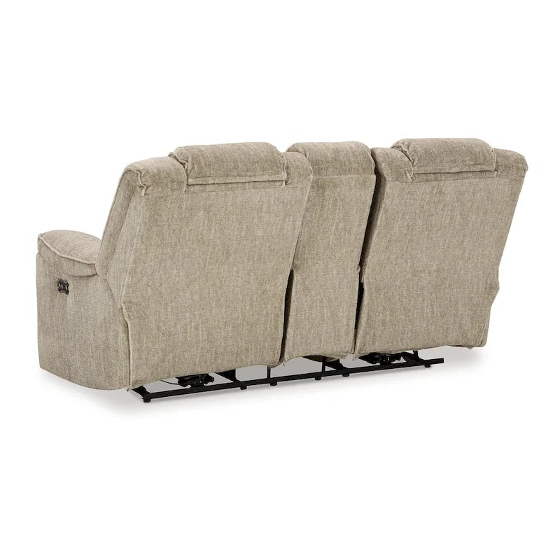 Causeuse inclinable électrique de 76 po, appuie-tête réglable, éclairage d'ambiance à LED, inclinaison zéro gravité, beige