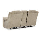 Causeuse inclinable électrique de 76 po, appuie-tête réglable, éclairage d'ambiance à LED, inclinaison zéro gravité, beige