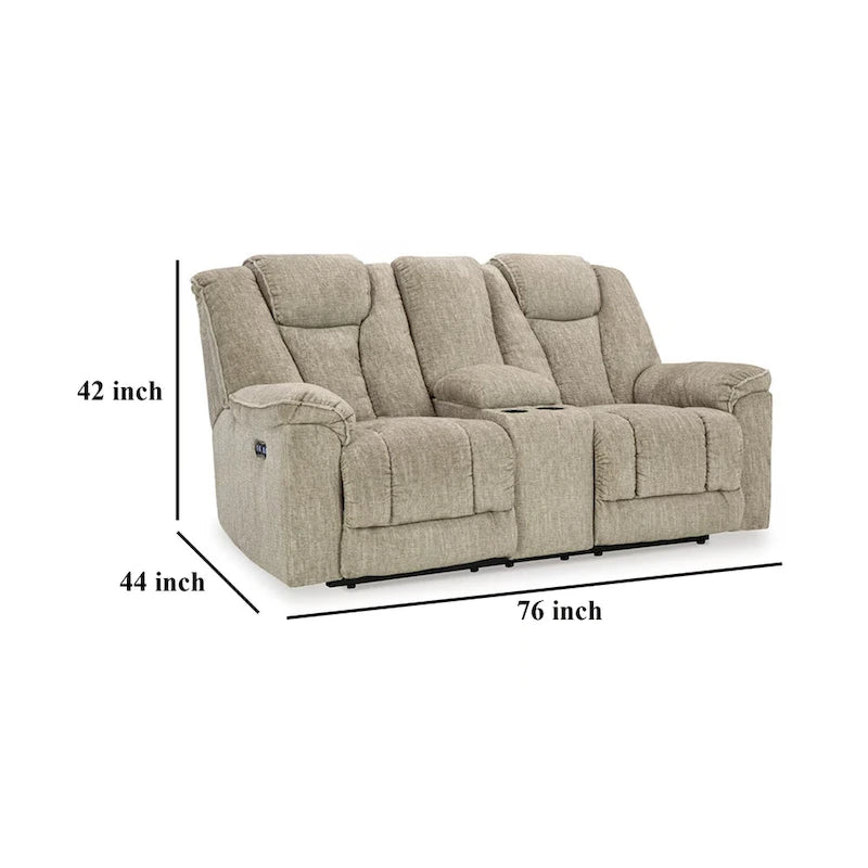 Causeuse inclinable électrique de 76 po, appuie-tête réglable, éclairage d'ambiance à LED, inclinaison zéro gravité, beige