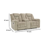 Causeuse inclinable électrique de 76 po, appuie-tête réglable, éclairage d'ambiance à LED, inclinaison zéro gravité, beige