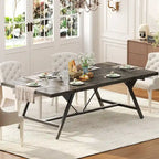 Table de salle à manger de style rustique pour 8 personnes, table de cuisine rectangulaire en bois de 180 cm