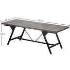 Table de salle à manger de style rustique pour 8 personnes, table de cuisine rectangulaire en bois de 180 cm