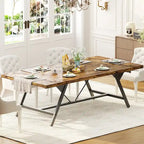 Table de salle à manger de style rustique pour 8 personnes, table de cuisine rectangulaire en bois de 180 cm