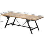 Table de salle à manger de style rustique pour 8 personnes, table de cuisine rectangulaire en bois de 180 cm
