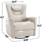 Fauteuil inclinable pivotant motorisé, pivotant à 270°, chargement USB-C, oreiller lombaire