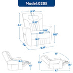 Fauteuil inclinable pivotant motorisé, pivotant à 270°, chargement USB-C, oreiller lombaire