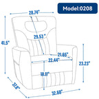 Fauteuil inclinable pivotant motorisé, pivotant à 270°, chargement USB-C, oreiller lombaire