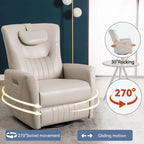 Fauteuil inclinable pivotant motorisé, pivotant à 270°, chargement USB-C, oreiller lombaire