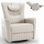 Fauteuil inclinable pivotant motorisé, pivotant à 270°, chargement USB-C, oreiller lombaire