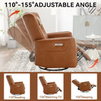 Fauteuil inclinable pivotant motorisé, pivotant à 270°, chargement USB-C, oreiller lombaire