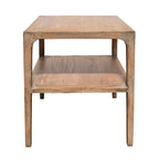 Tuley Corner End Table, Storage Shelf, Gray Pine Wood, 22in Square